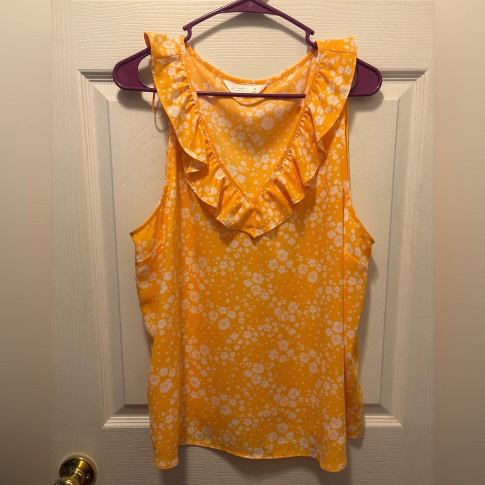 Lauren Conrad Floral Print Sleeveless Blouse